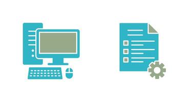 Computer and Test Icon vector