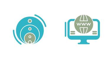 Venn Diagram and Web Icon vector