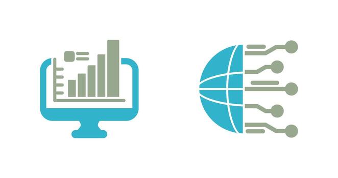 Monitor and Network Icon vector