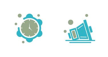 Clock and Speaker Icon vector