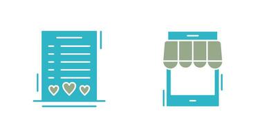 Wishlist and Online Shop Icon vector