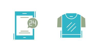 24 Hours and TShirt Icon vector