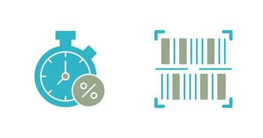 Timer and BarCode Icon vector