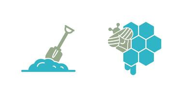 Digging and Honeycomb Icon vector