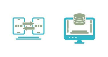 datos sincronización y datos almacenamiento icono vector