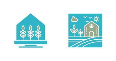 Farm House and Nature Icon vector