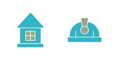 House and Helmet Icon vector