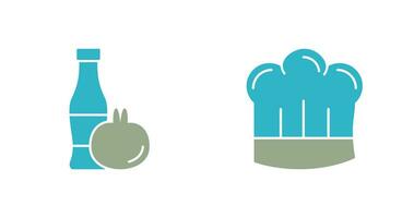 Tomato ketchup and Chef Hat Icon vector