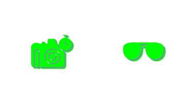 glasses and timer on camera Icon vector