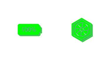 full battery and hexagonal diaphram Icon vector