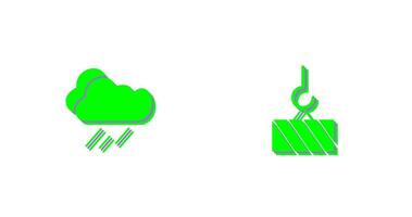 rain and heavy machinery  Icon vector