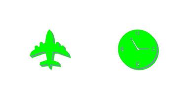 Aeroplane and time  Icon vector