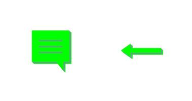 single chat bubble and left arrow Icon vector