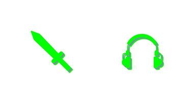 Headphones and Sword Icon vector