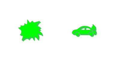 explosion and car on fire  Icon vector