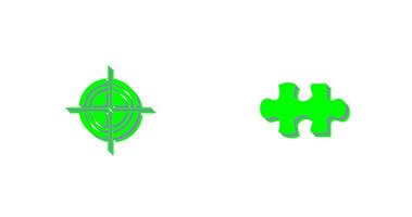 Target and Puzzle Piece Icon vector