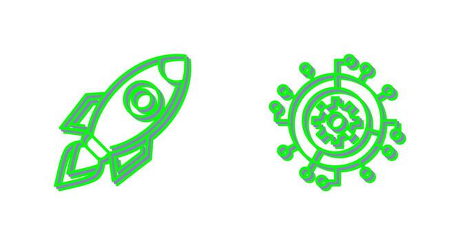lanzamiento y Progreso icono vector