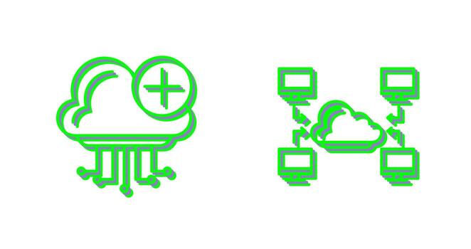 Cloud Computing and Computer  Icon vector
