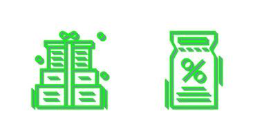 Gift Box and Discount Voucher Icon vector