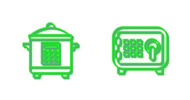 Cooker and Safe Box Icon vector