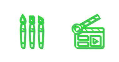 Brushes and Clapper Board Icon vector