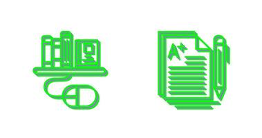 Digital Library and Essay Icon vector