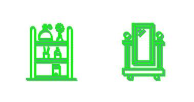 Shelf and Floor Mirror Icon vector
