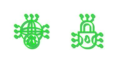 Global Malware and Cyber defence Icon vector