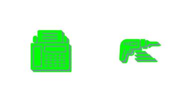 Fax Machine and Drill Icon vector