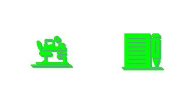 Office Desk and Note Icon vector