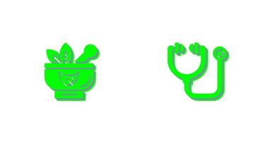 Ayurvedic and Stethoscope Icon vector