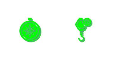 compass and hook Icon vector