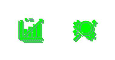 Line Graph and Search Icon vector