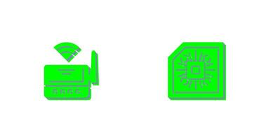 Wifi Router and Chip Icon vector