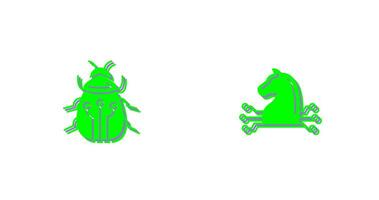 Bug and Trojan Icon vector