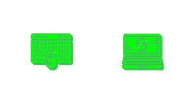 Hacking and Laptop Icon vector