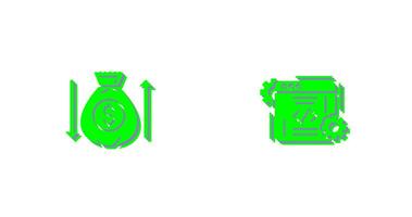 dinero bolso y codificación icono vector