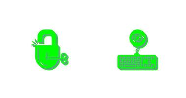 Unlock and Keylogger Icon vector