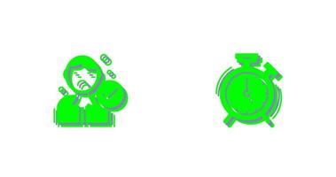 Rejected and Alarm Clock Icon vector