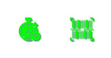 Timer and BarCode Icon vector