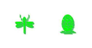 Dragonfly and Easter  Icon vector