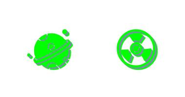 planeta y nuclear icono vector