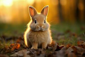 Distinctive Cute rabbit. Generate Ai photo