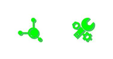 Molecule and Wrench Icon vector