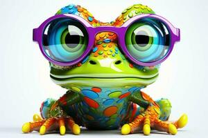 Adorable Cute colorful frog. Generate Ai photo