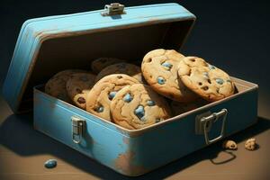 digno de regalo hecho en casa galletas caja. generar ai foto