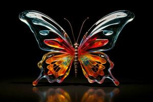 Shimmering Glass butterfly. Generate Ai photo