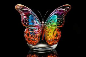 Mesmerizing Glass butterfly. Generate Ai photo