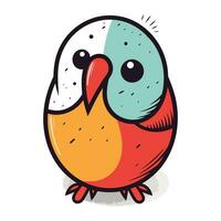 Cute cartoon bird. Vector illustration isolated on a white background.