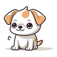 Cute cartoon dog. Cute little puppy. Vector illustration.